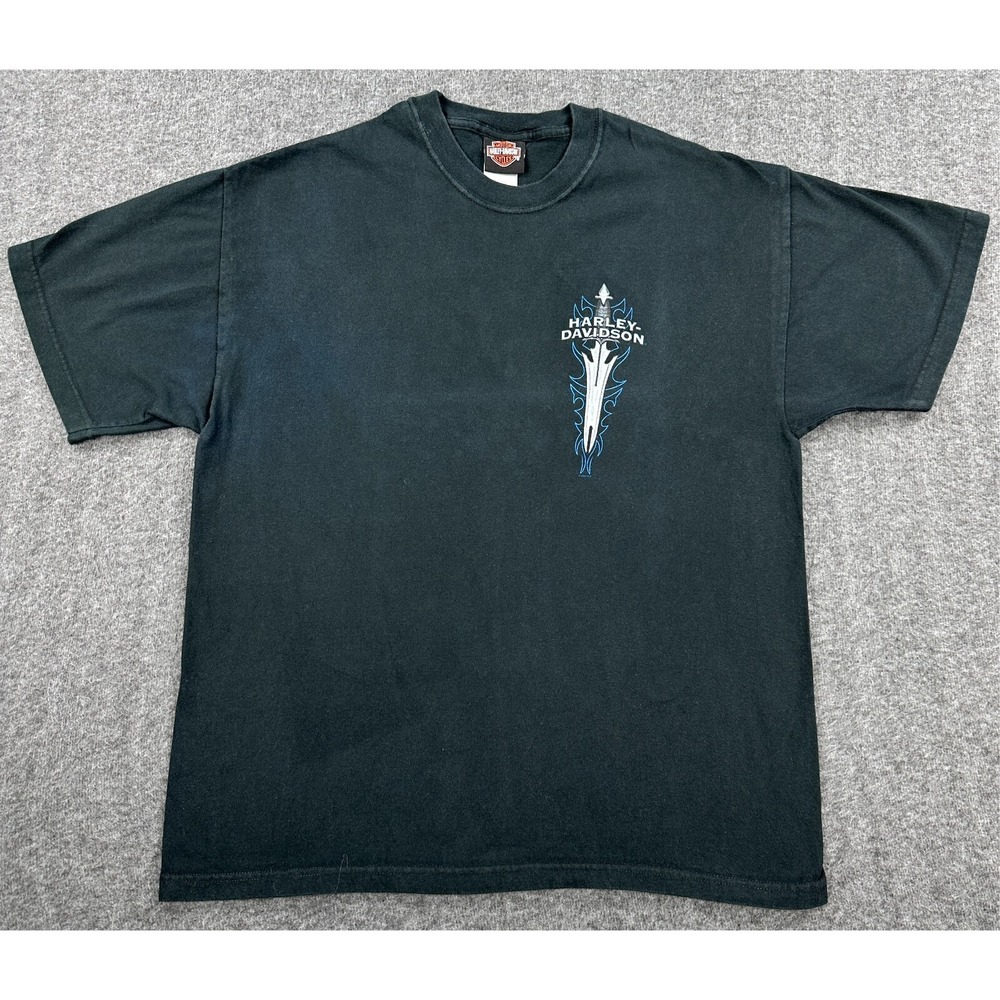 Harley Davidson Shirt Mens‎ XL Black Tribal Macon GA Motorcycle Sword Dagger Tee